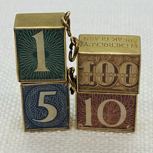 Vintage English Banknote Set of Charms