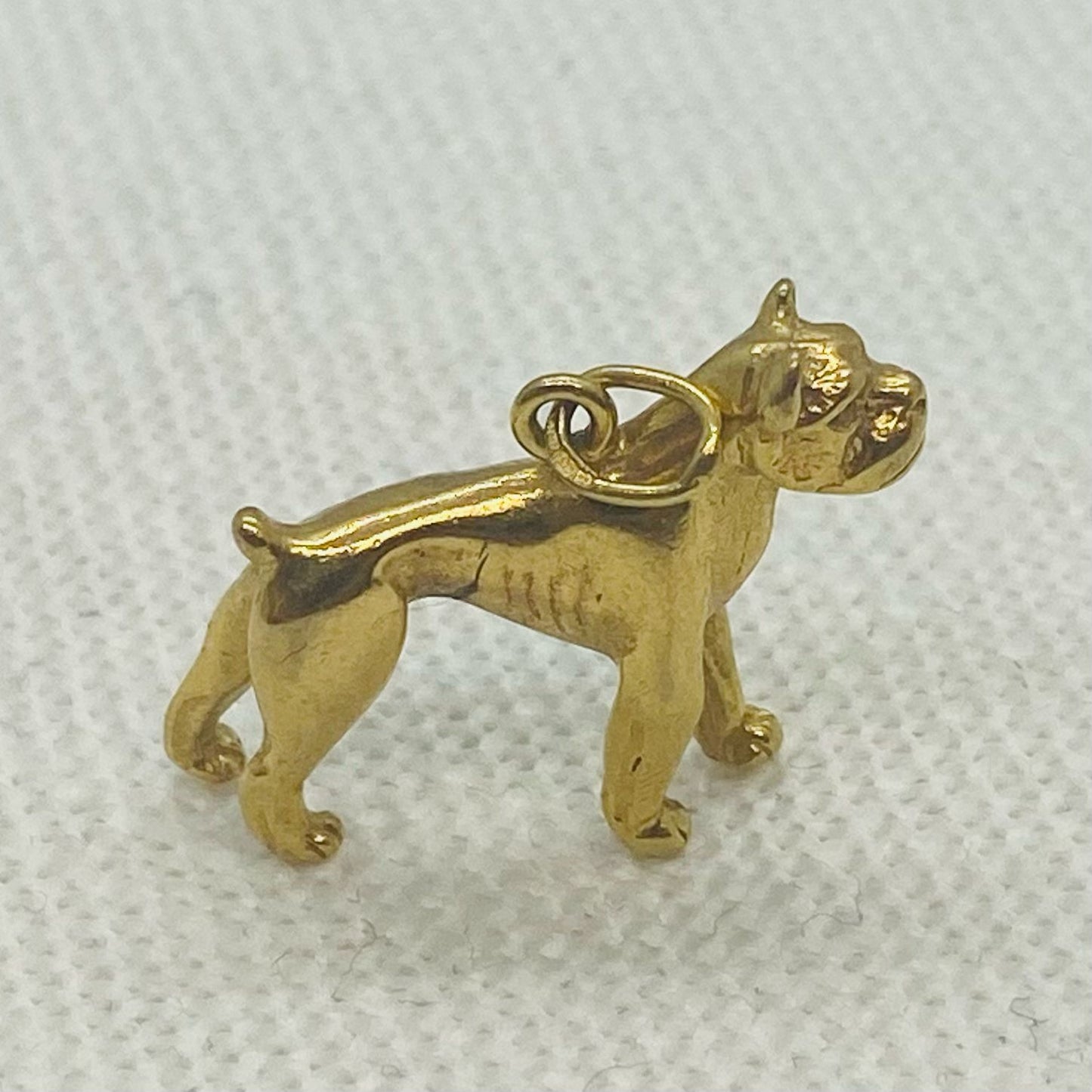 Boxer Dog Vintage Gold Charm Pendant