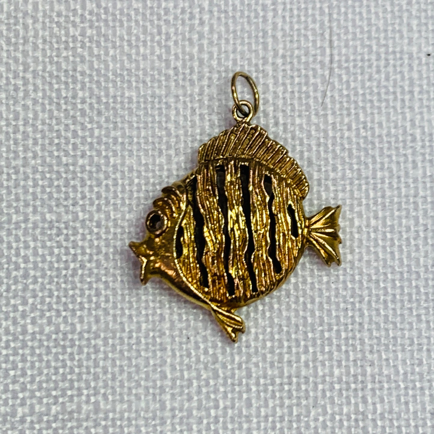 Tropical Fish Gold Charm Pendant