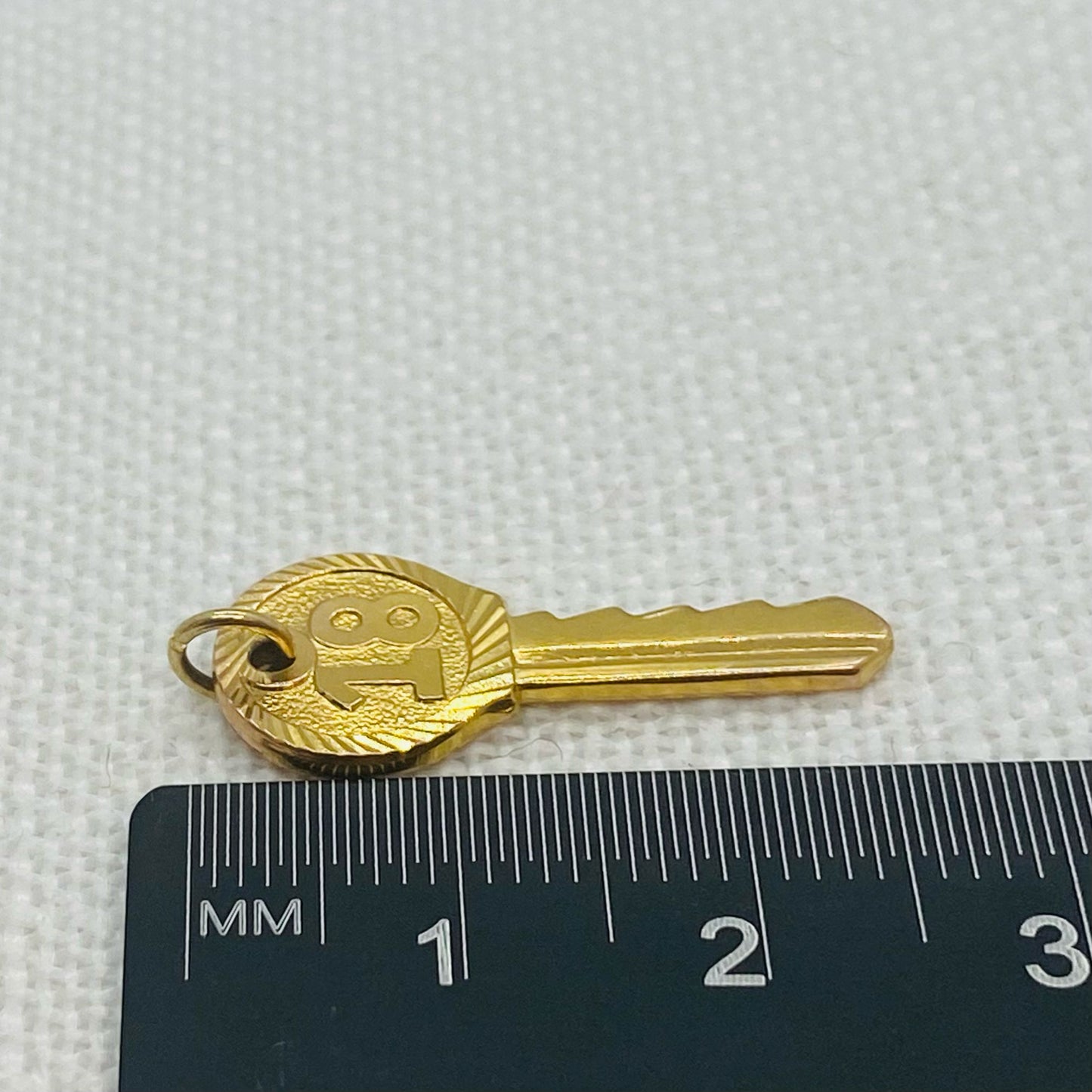 Happy Birthday 18 Gold Key Charm Pendant